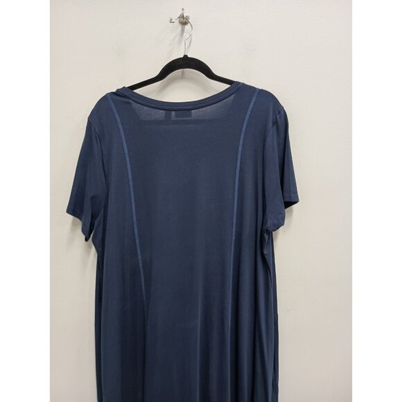 LOGO By Lori Goldstein Womens Midi Dress Sz 1X Navy Minimalist Lagenlook Modest - Picture 10 of 10